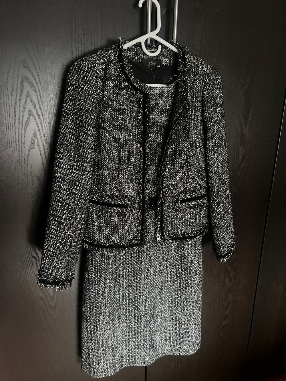 NWT J. Crew Black and Silver Tweed Dress with Jacket